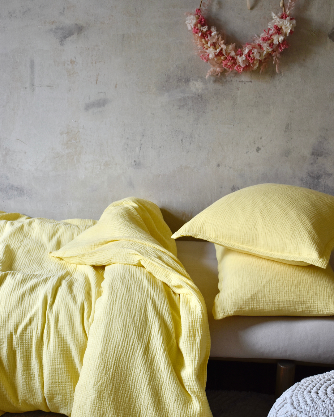 Musselin-Bettwäsche "Eliane" • Soft Yellow - hutch&putch GmbH