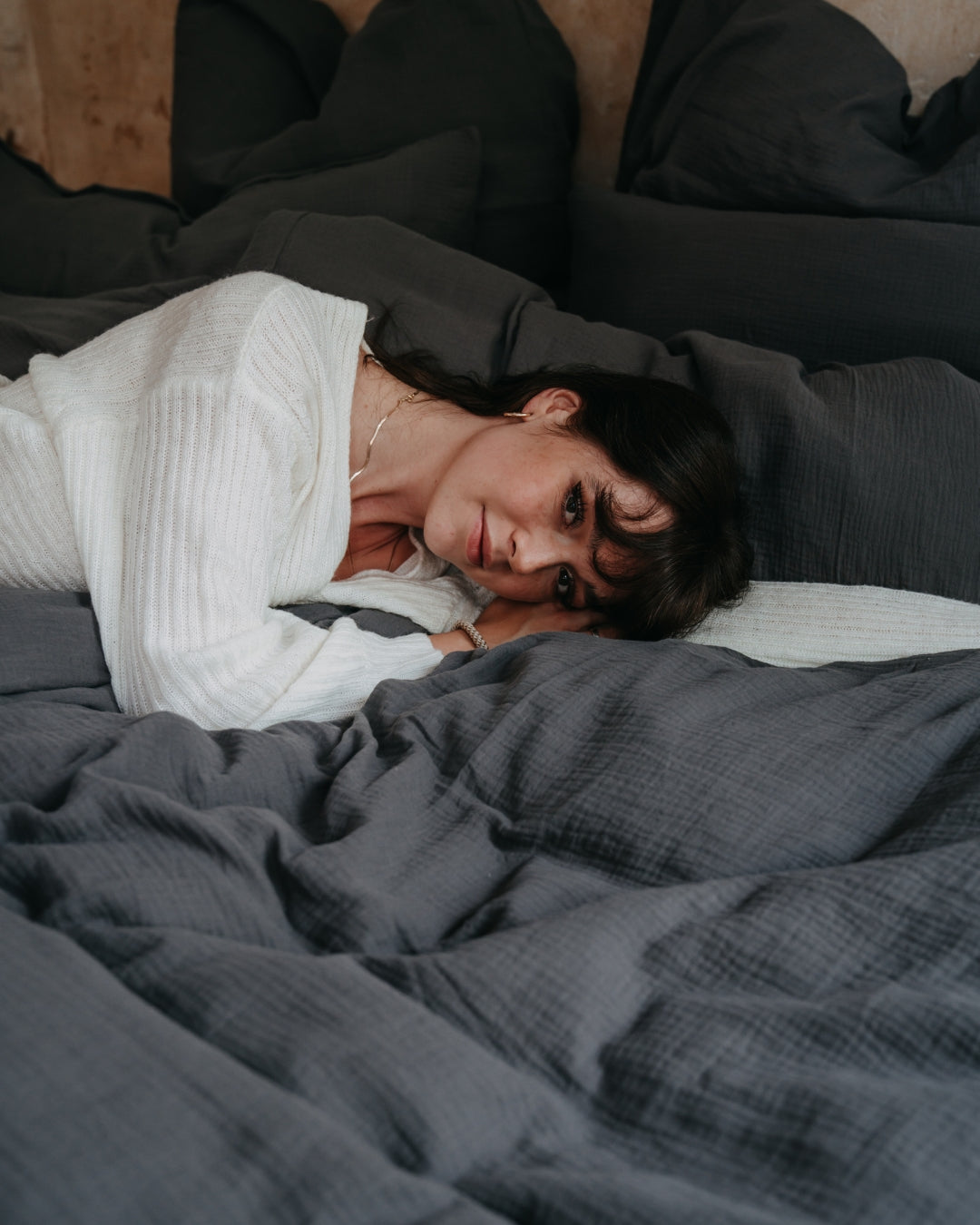 Bio Bettwäsche "Eliane" • Anthrazit - hutch&putch GmbH