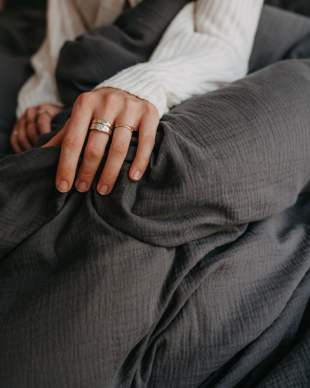 Bio Bettwäsche "Eliane" • Anthrazit - hutch&putch GmbH