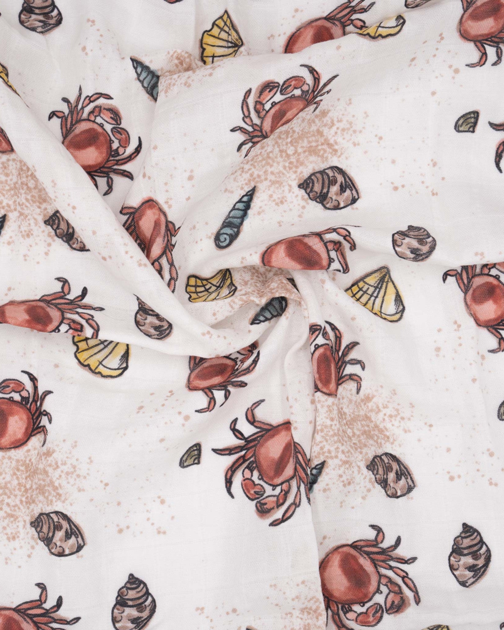 Musselin Mulltuch Bio Baumwolle 120cm x 120cm Sea Life Stoff