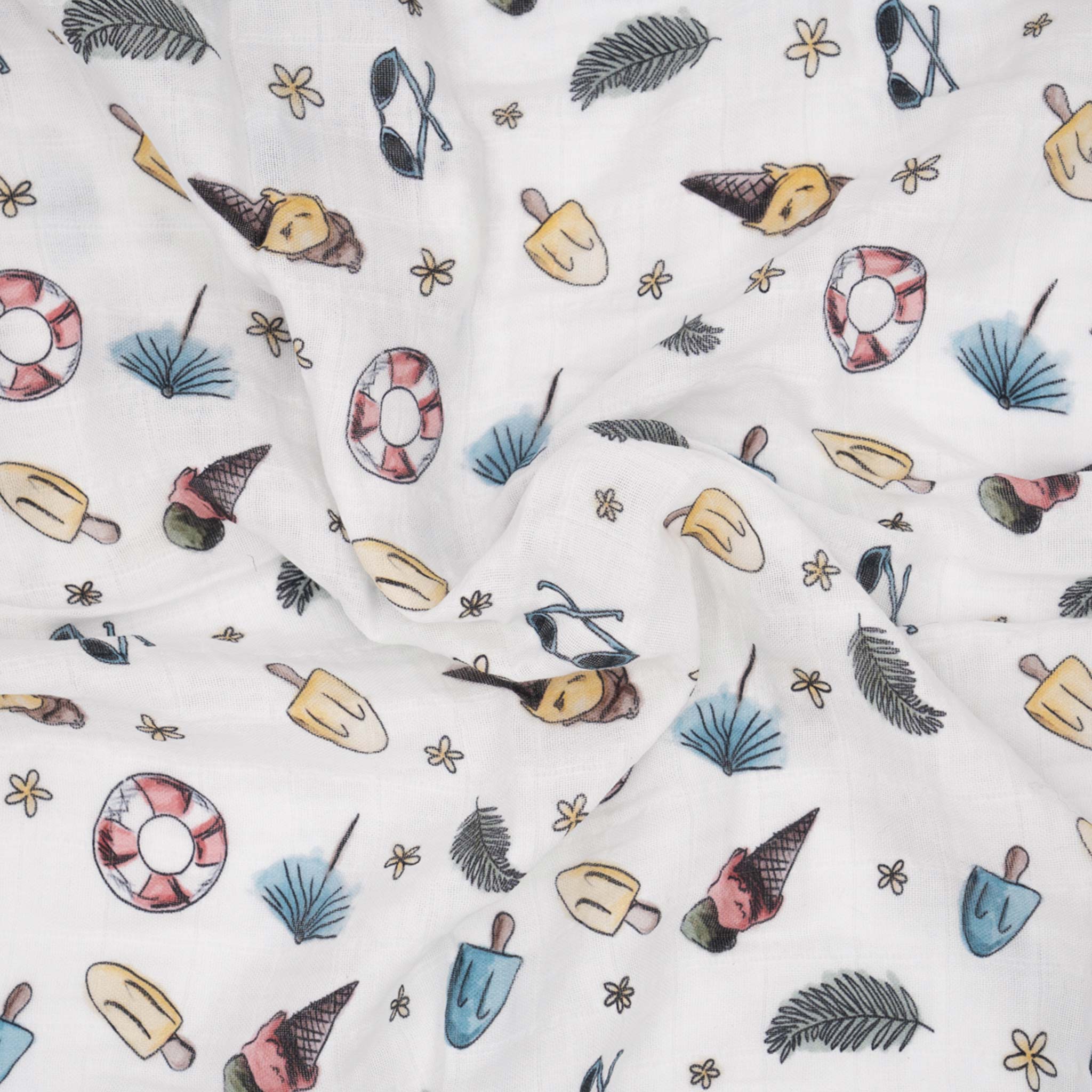 Musselin Mulltuch Bio Baumwolle Beach Day