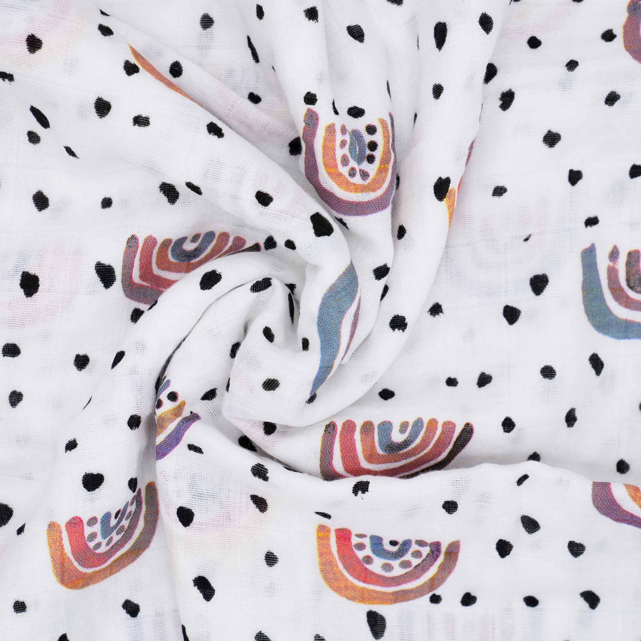 Musselin-Stoff Mulltuch Regenbogen