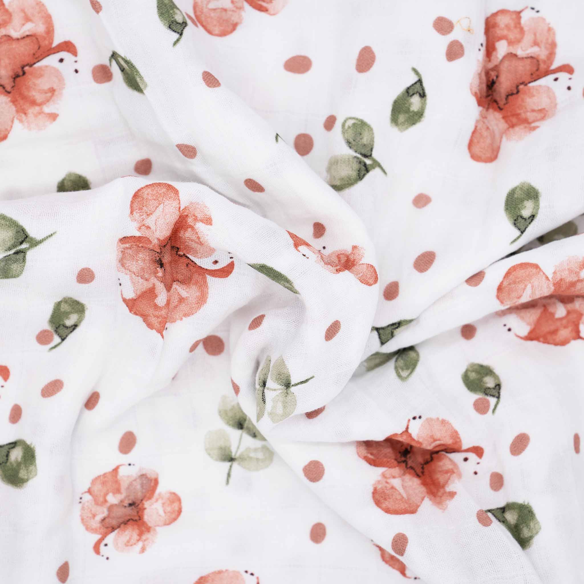 Musselin-Stoff Mulltuch Vintage Rose