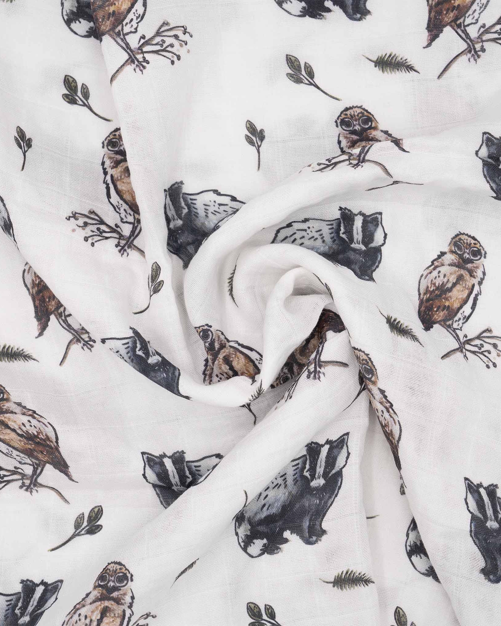 Musselin-Stoff Waldtiere