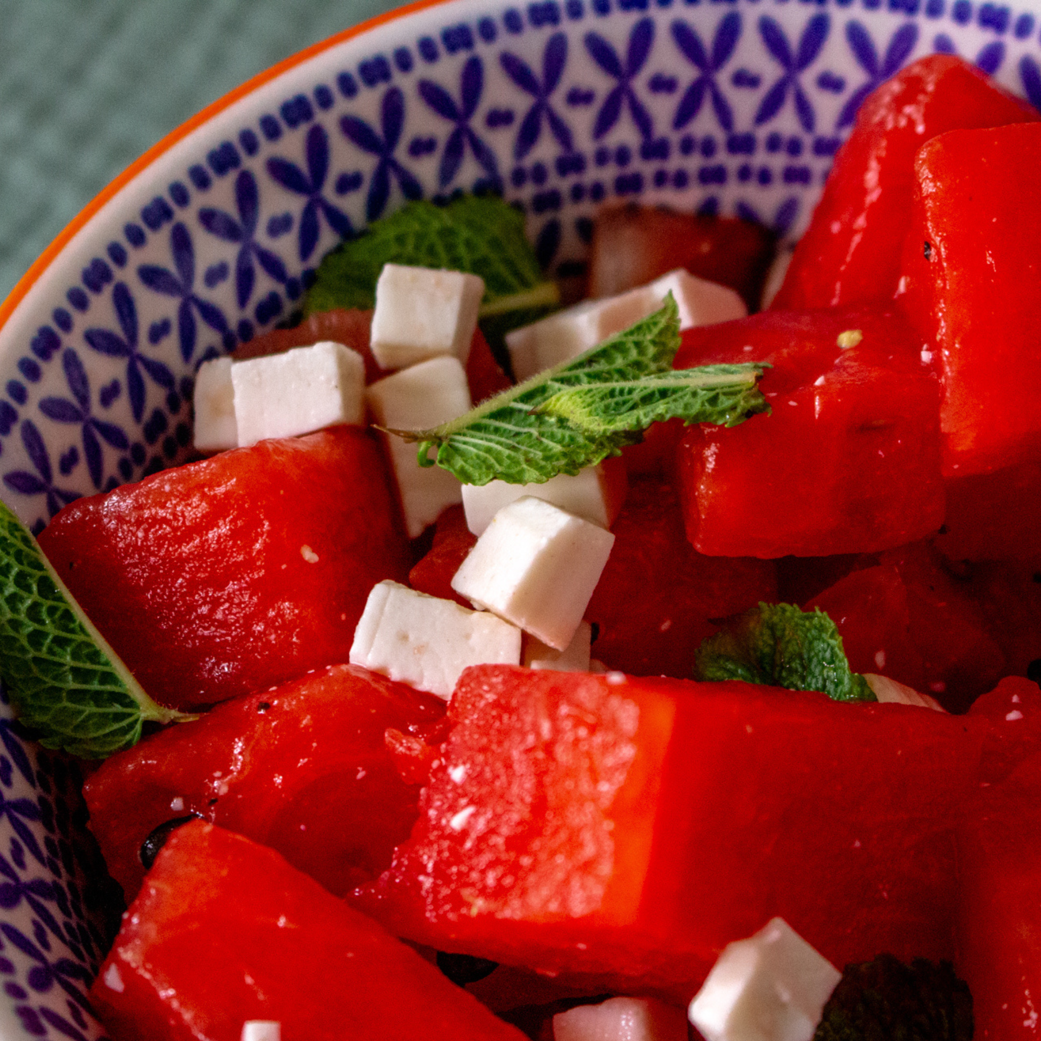 Erfrischender Wassermelonen Feta Salat für den Sommer