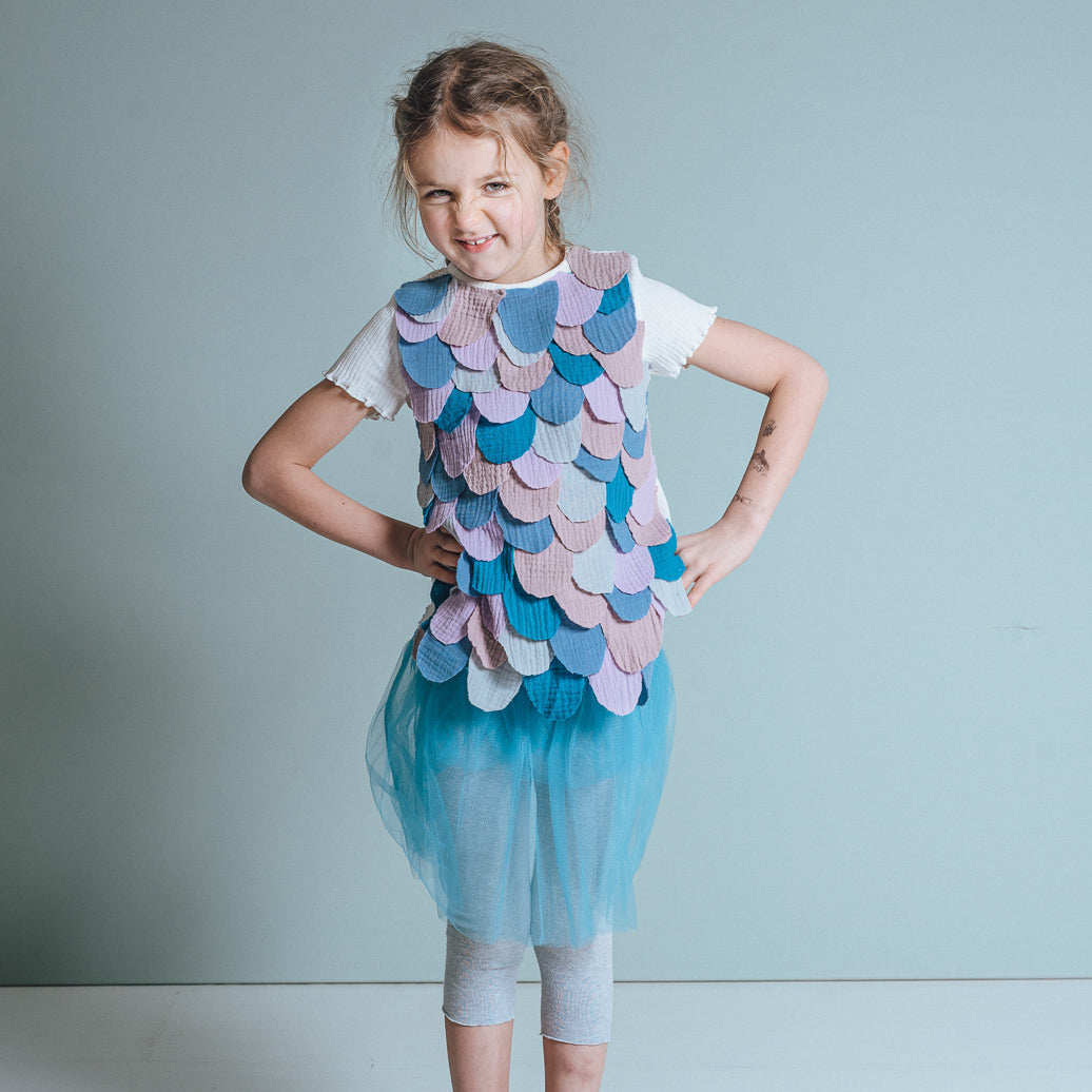 Regenbogenfisch-Kostüm für Fasching DIY Mädchen