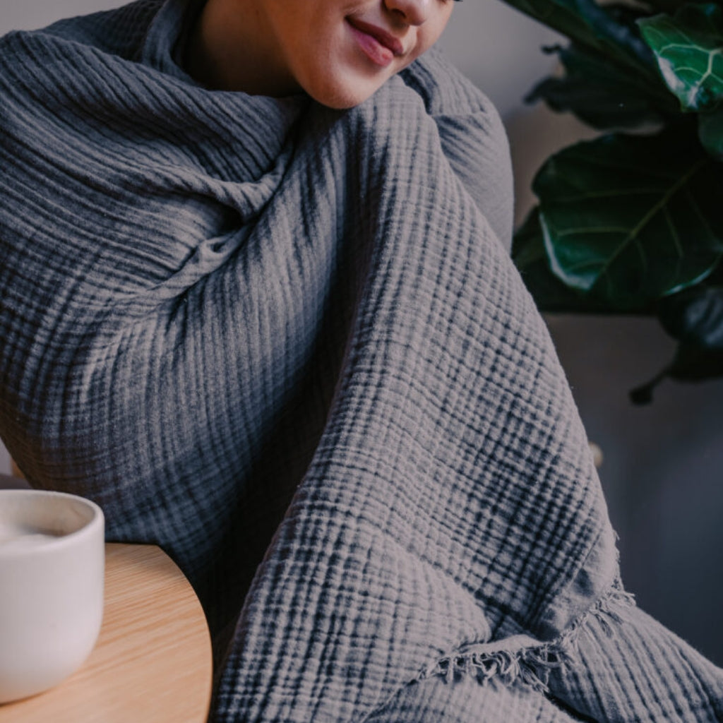 Musselin-Sofadecke "Daniela"