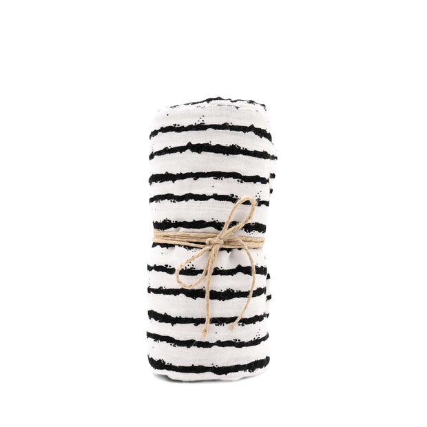 Swaddle organic cotton 60x60cm (24x24") • Stripes • Set of 2
