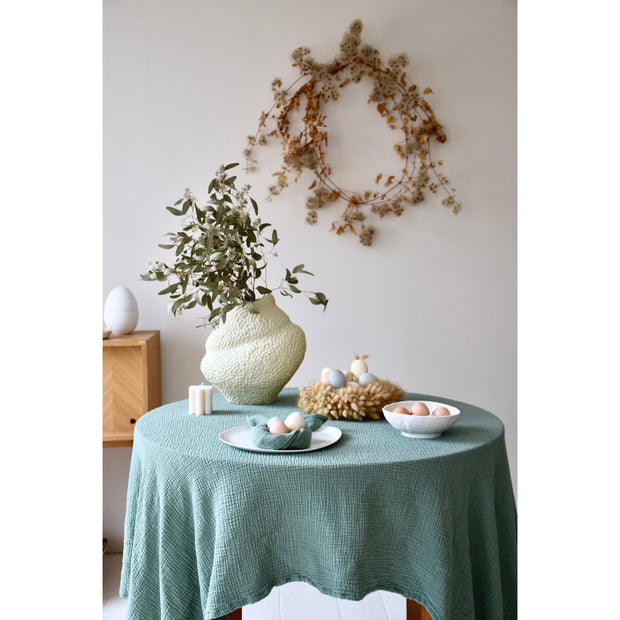 Muslin tablecloth "Angelina"  • Eucalyptus