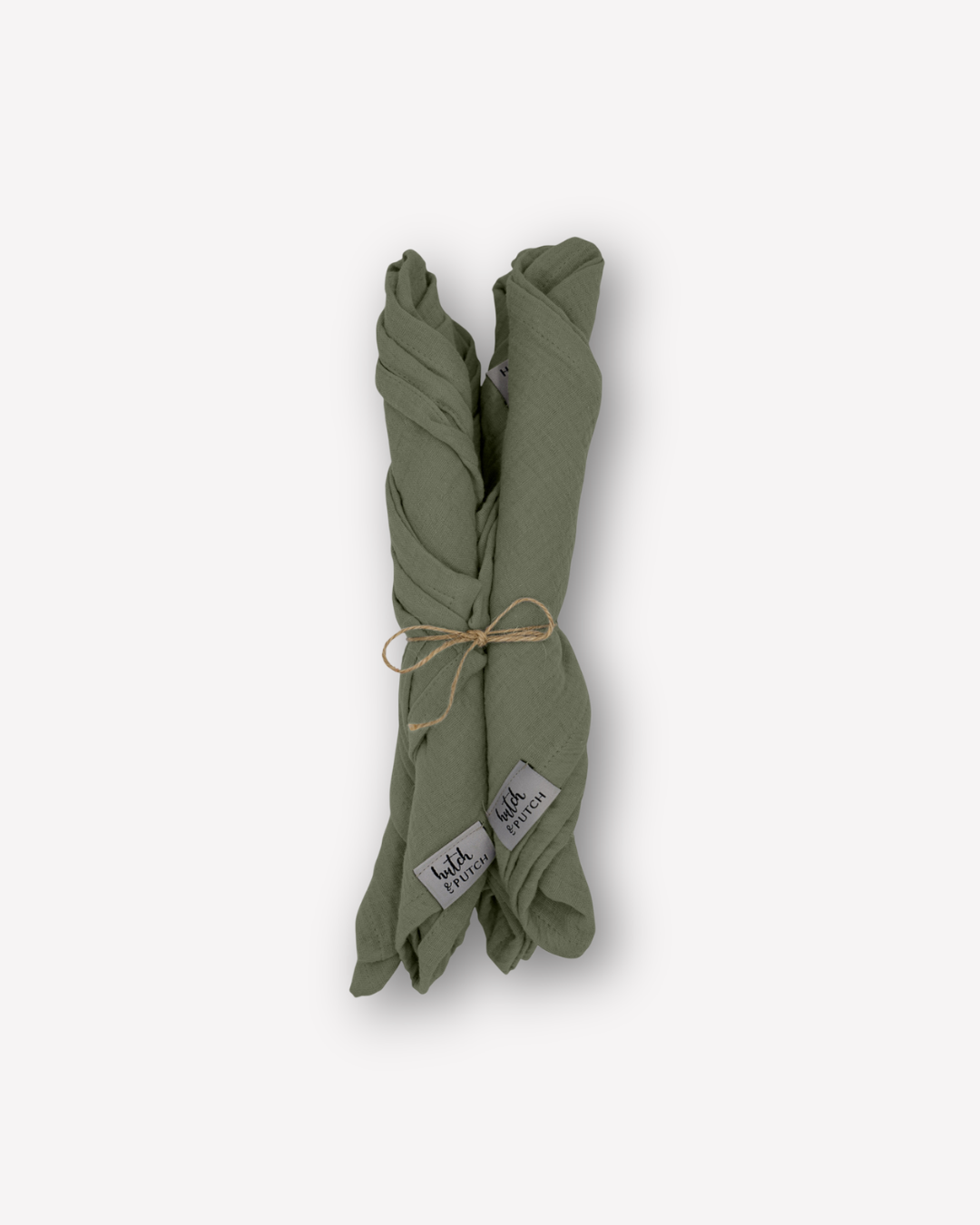 Musselin-Servietten "Anne-Marie" • Olive Green - hutch&putch GmbH