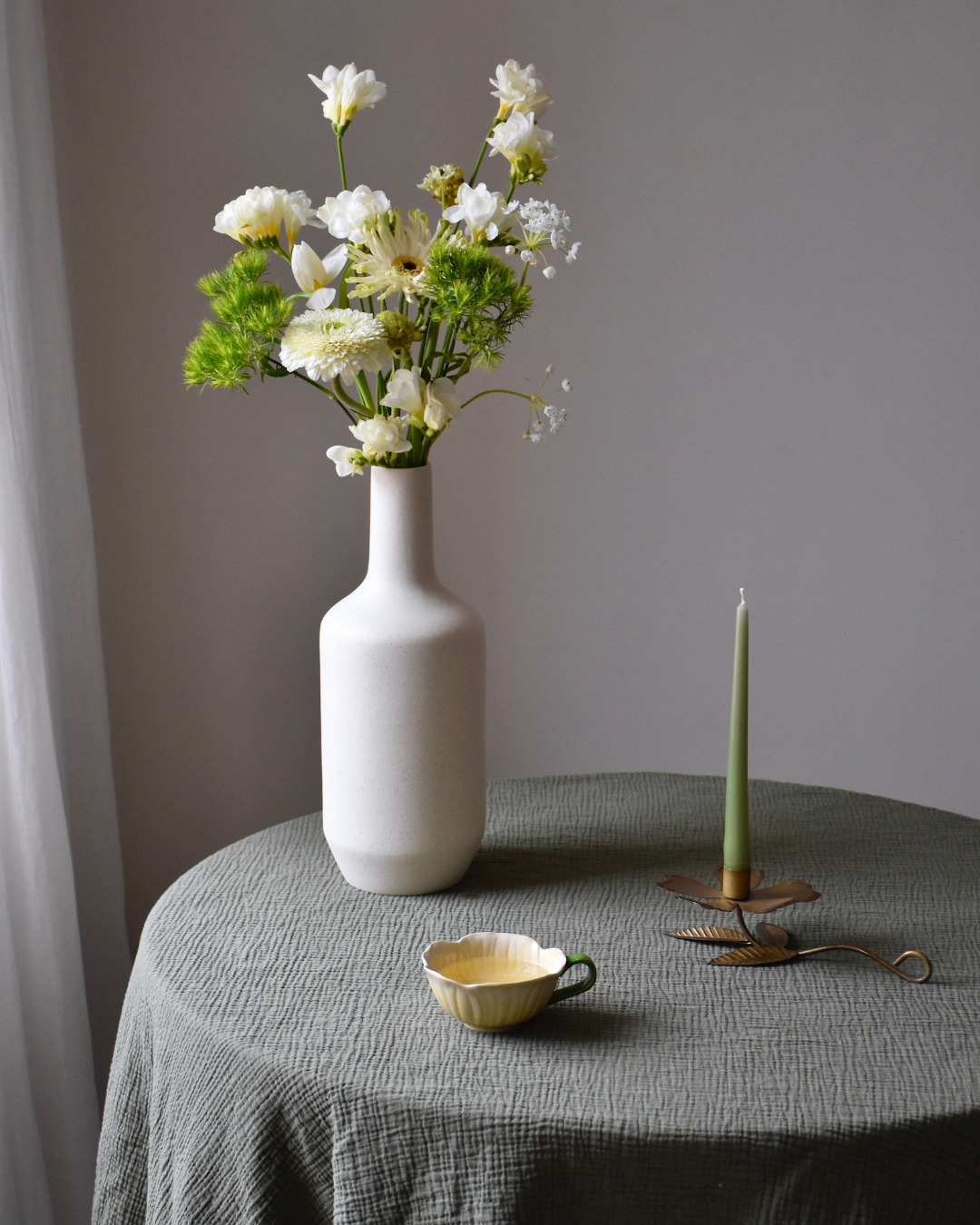 Musselin-Tischdecke "Angelina" • Olive Green - hutch&putch GmbH