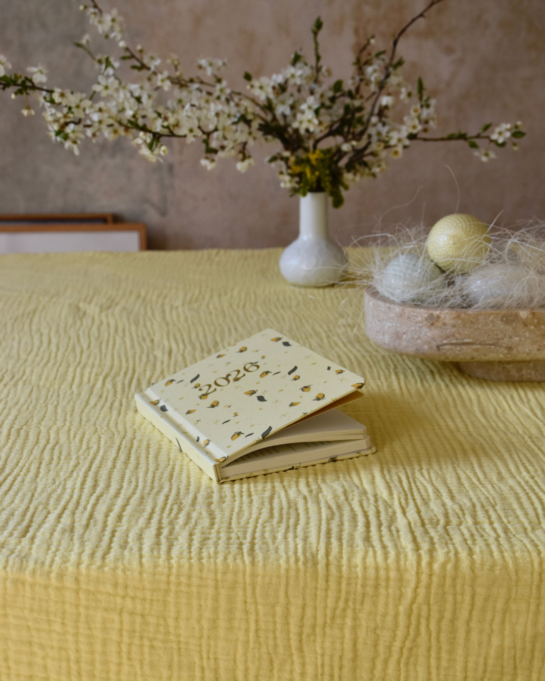 Musselin-Tischdecke "Angelina" • Soft Yellow - hutch&putch GmbH