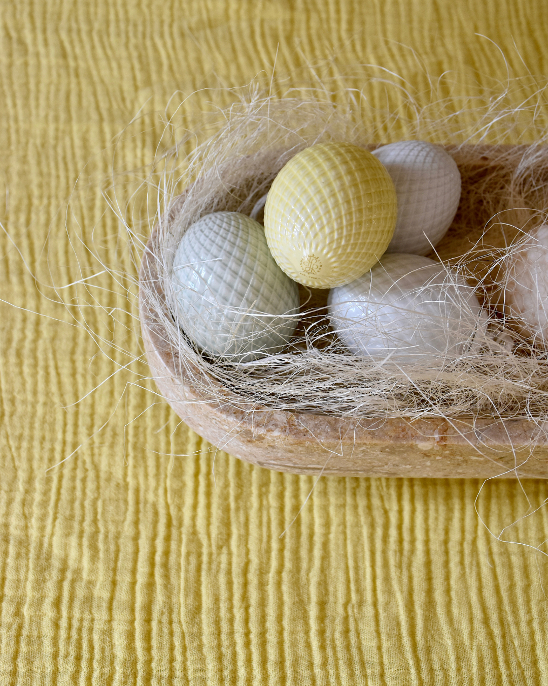 Musselin-Tischdecke "Angelina" • Soft Yellow - hutch&putch GmbH