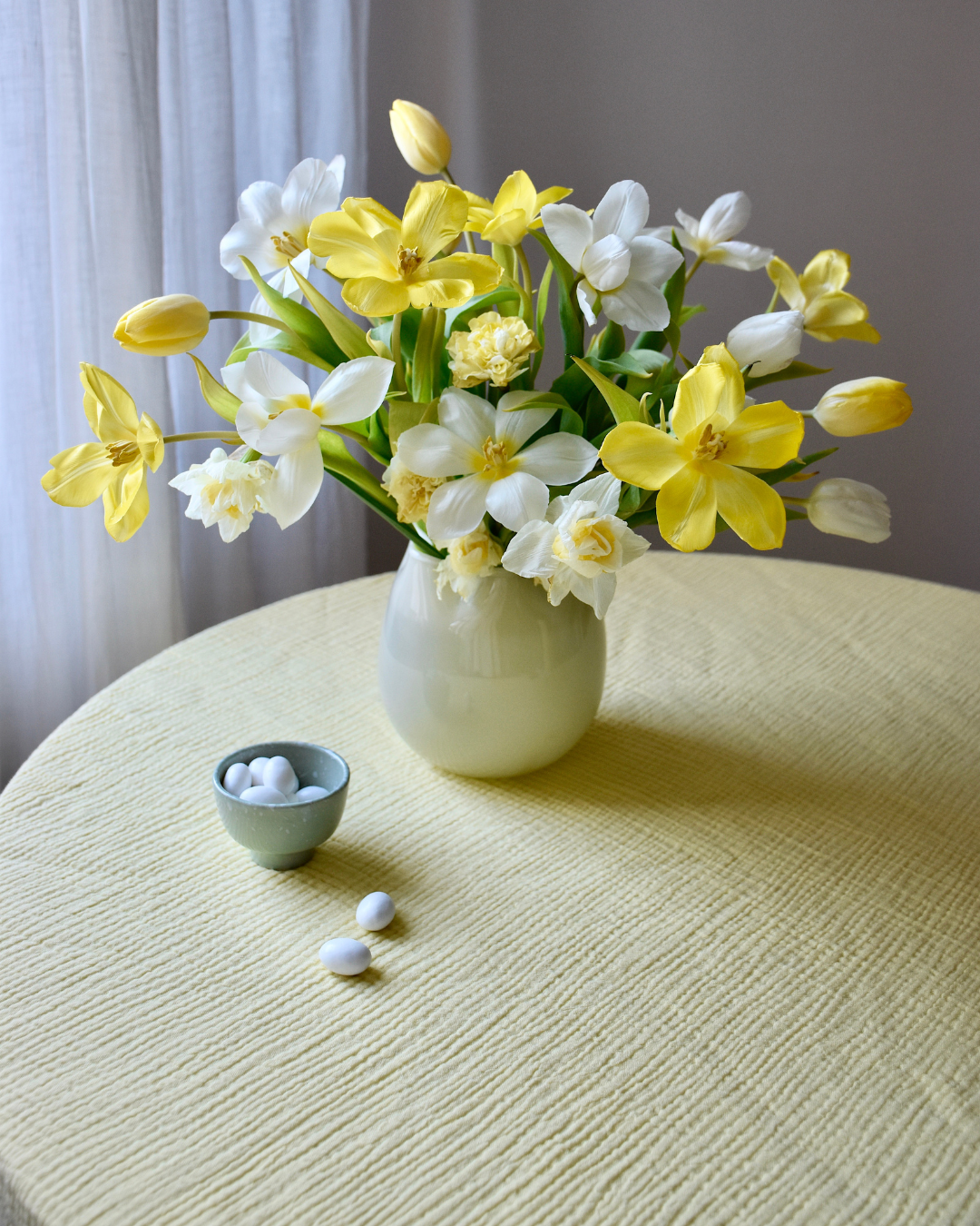 Musselin-Tischdecke "Angelina" • Soft Yellow - hutch&putch GmbH