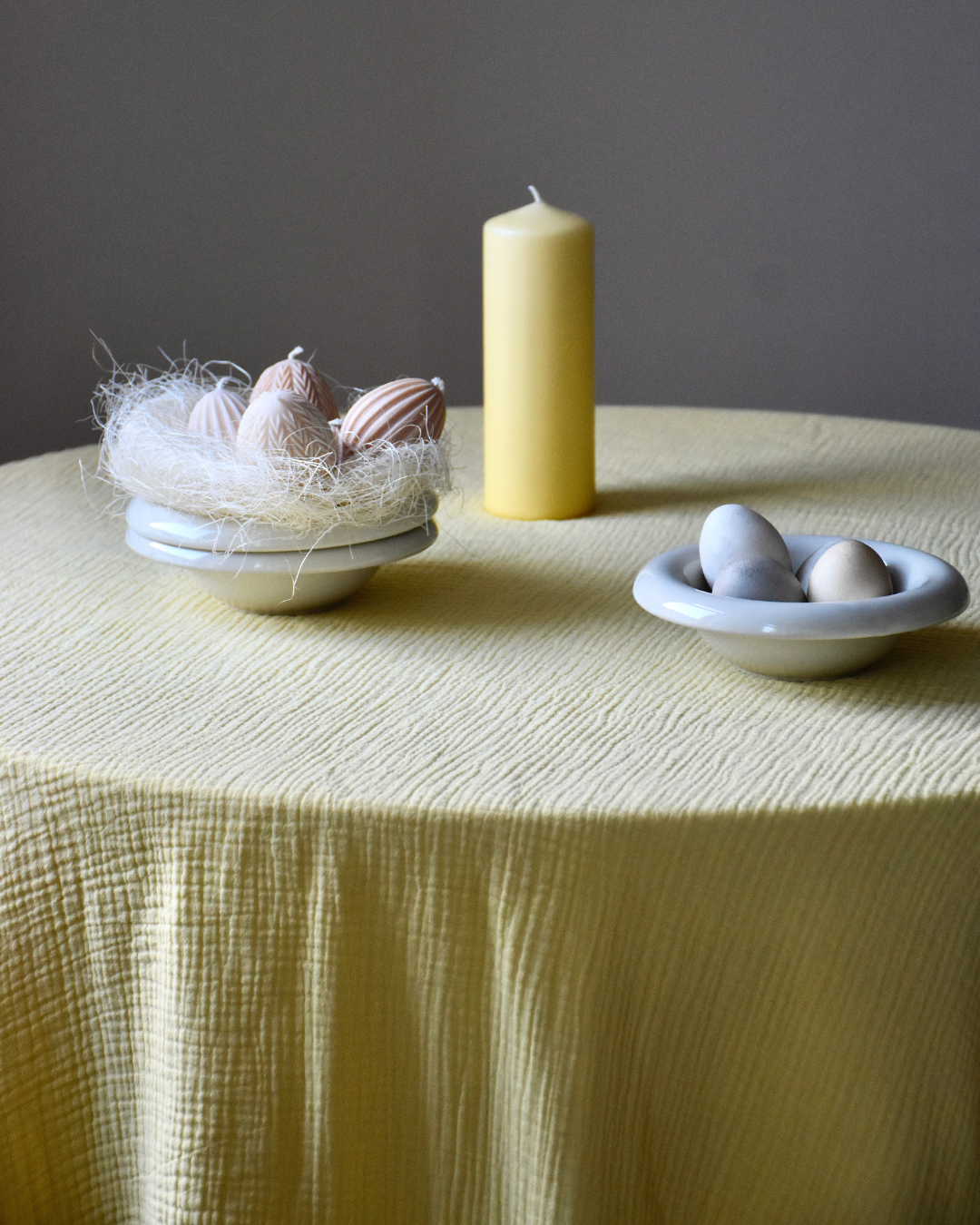 Musselin-Tischdecke "Angelina" • Soft Yellow - hutch&putch GmbH