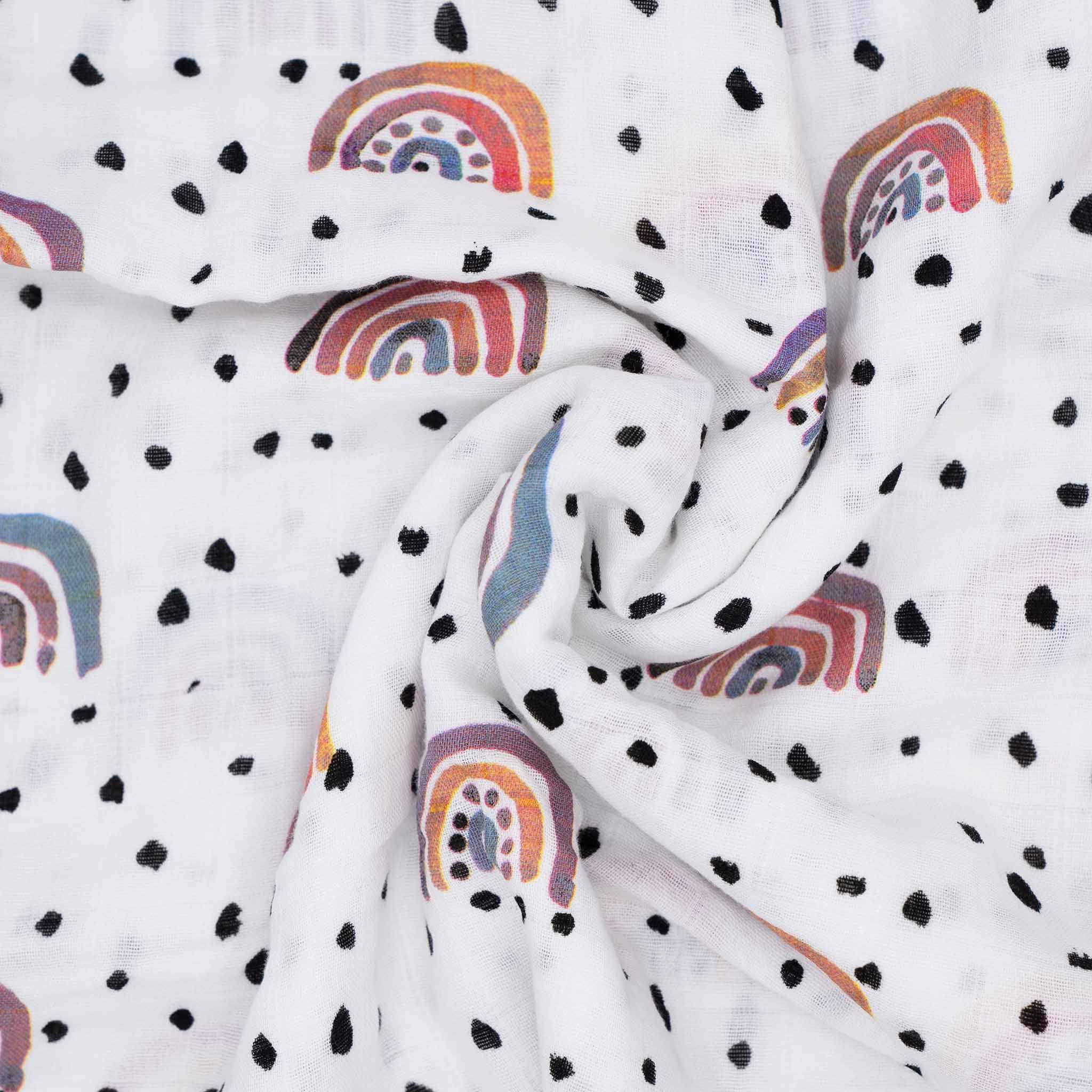 Musselin-Stoff Mulltuch Regenbogen