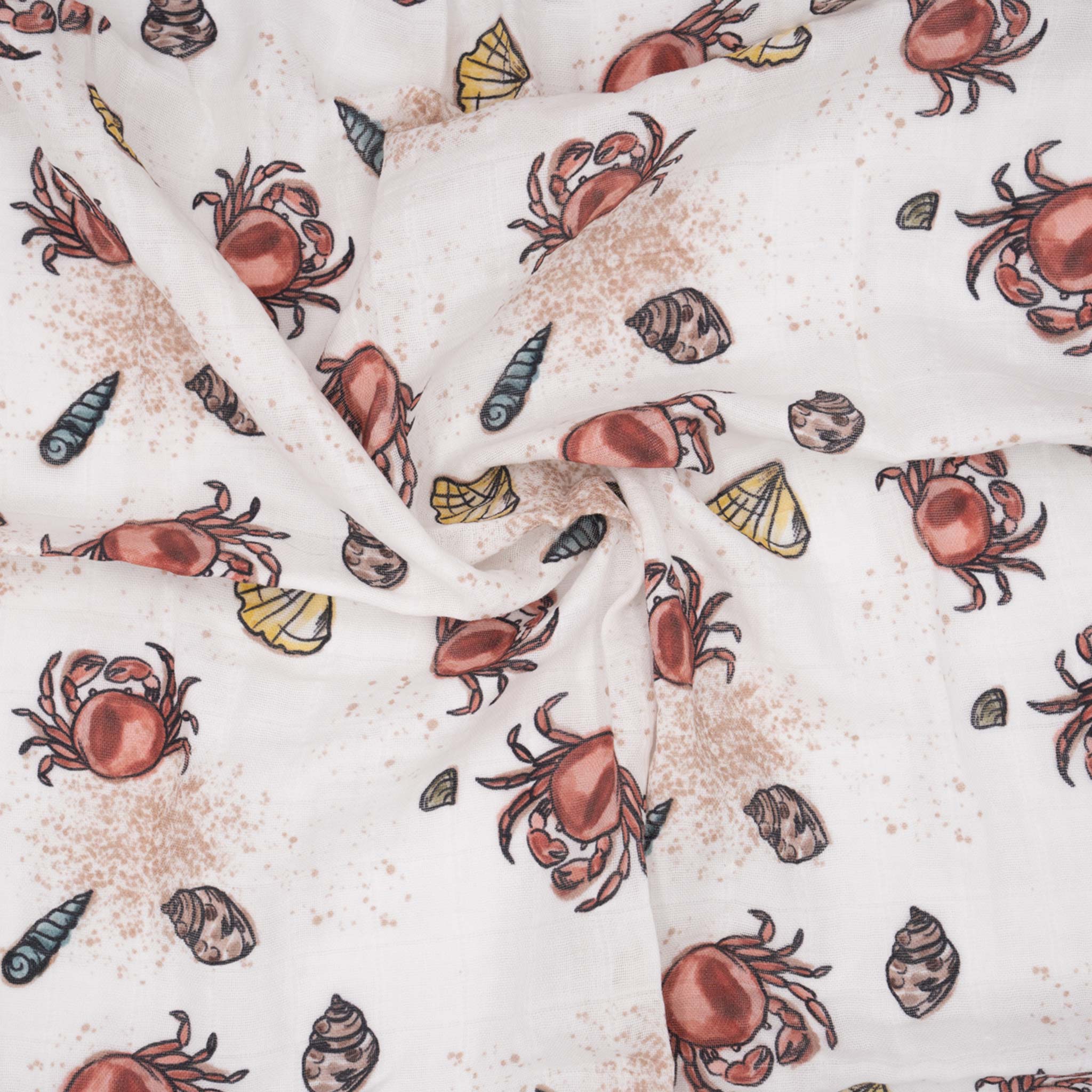 Musselin Mulltuch Bio Baumwolle 120cm x 120cm Sea Life Stoff