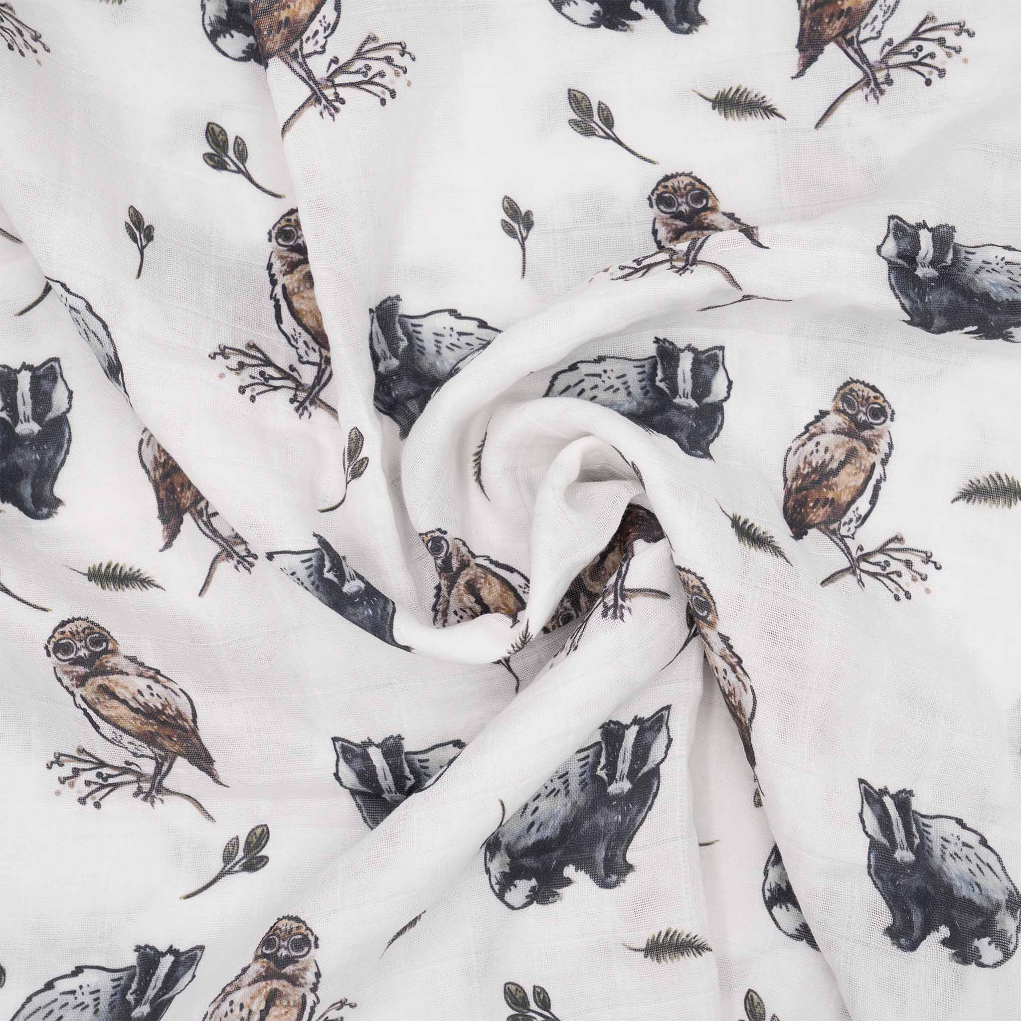 Musselin-Stoff Waldtiere