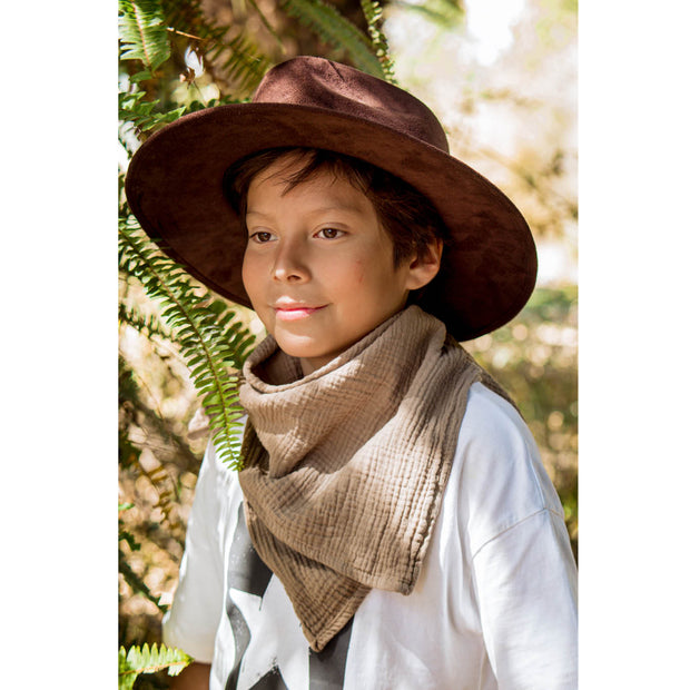 Children's muslin scarf • Taupe