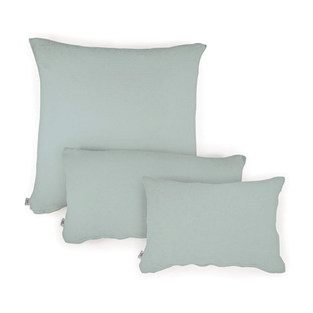 Muslin pillow "Eliane" • Aquamarine