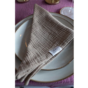Muslin napkins "Anne-Marie" • Taupe • Set of 4 
